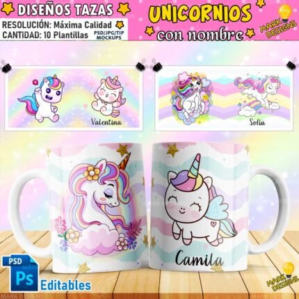 Plantillas de Unicornios para Tazas