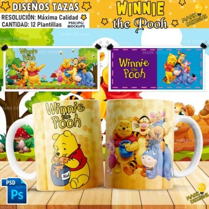 Plantillas de Winnie The Pooh Tazas