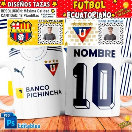 Diseños Fútbol Ecuador para Tazas