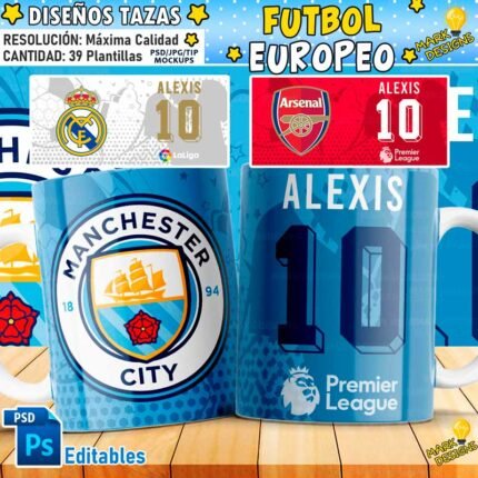 Diseños Clubes Europeos de Fútbol Tazas