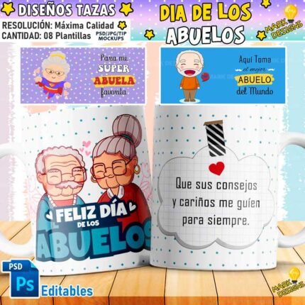 Plantillas Tazas Mejores Abuelos