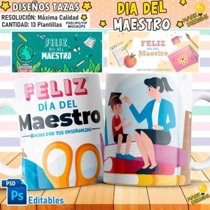 Diseños Tazas día del Maestro