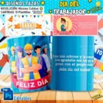 Día del Trabajo Tazas Diseños Editables