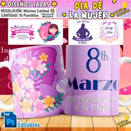 Diseños Día de la Mujer para Tazas
