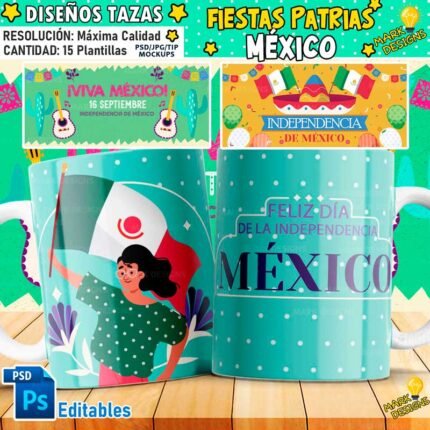 Diseños Fiestas Patrias México para Tazas