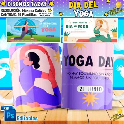 Diseños Día del yoga para Tazas
