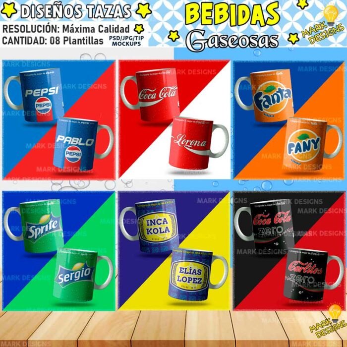 Diseños Gaseosas para Tazas Editables - Image 2