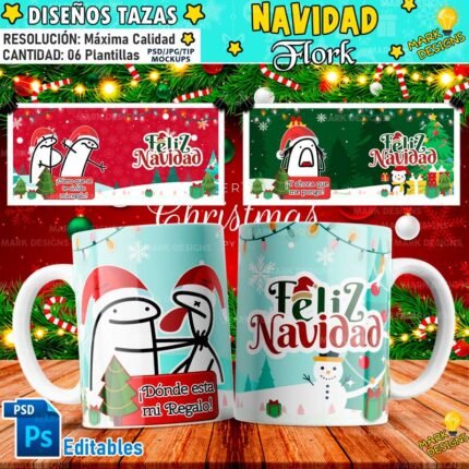 Diseños Navideños Flork para Tazas