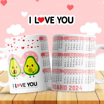 Diseños de Enamorados Calendarios 2024