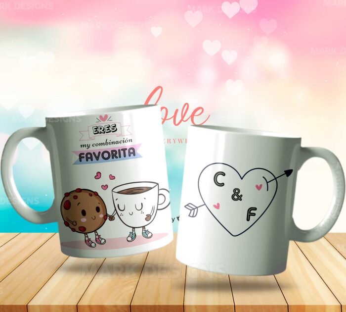 Diseños Combinación Favorita Parejas Tazas Editables - Image 4