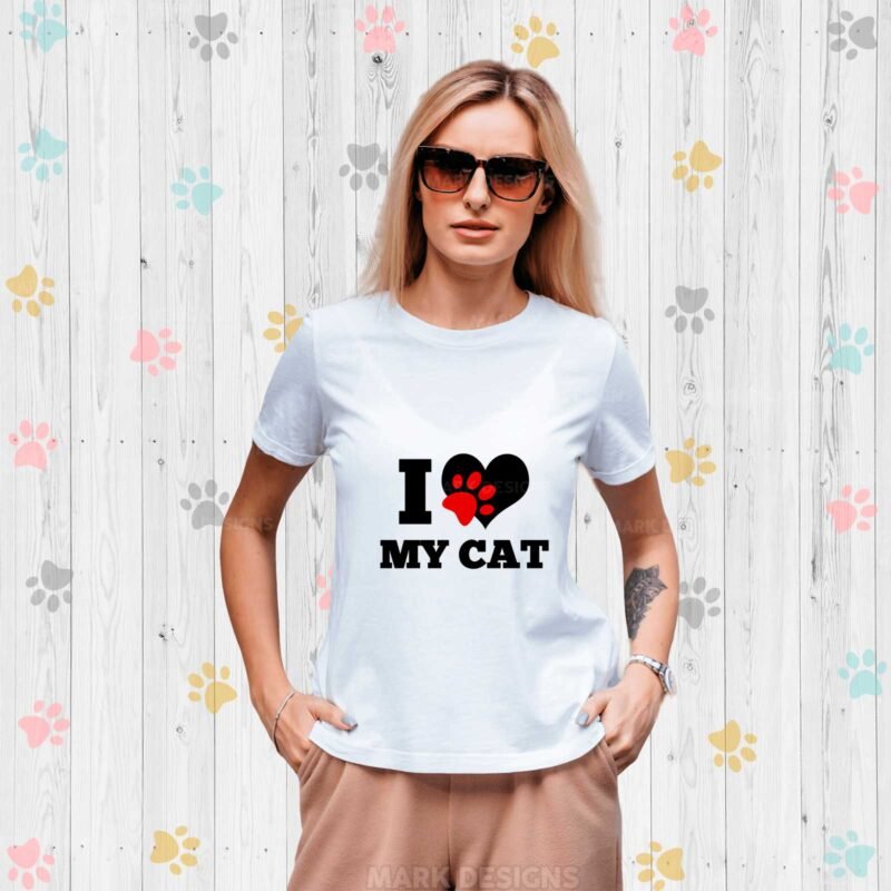 Diseños para Sublimar Camiseta I Love Cats - Image 3