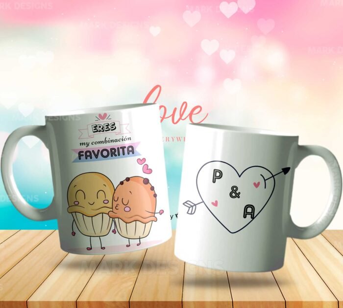 Diseños Combinación Favorita Parejas Tazas Editables - Image 6
