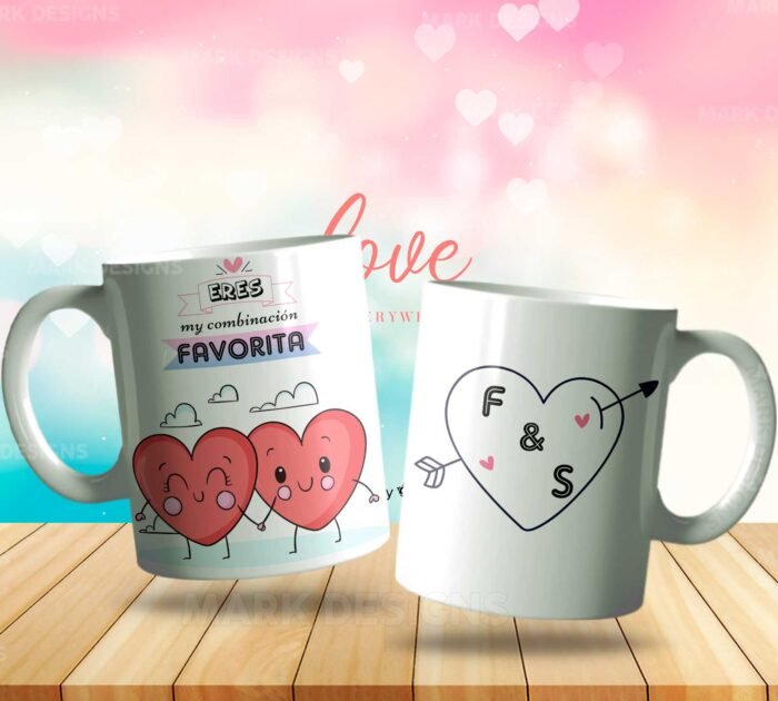Diseños Combinación Favorita Parejas Tazas Editables - Image 5