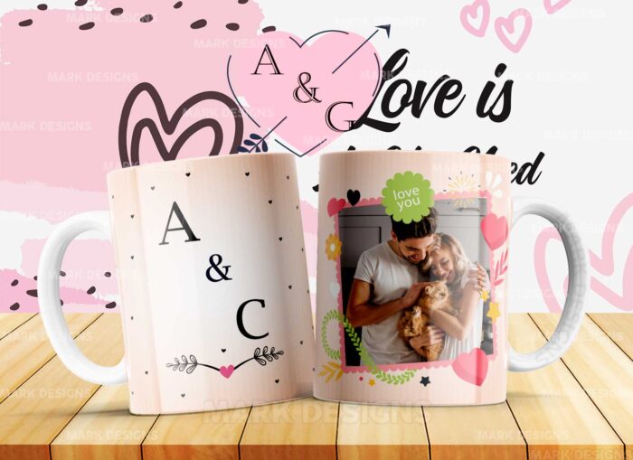 Diseños Iniciales con Foto Parejas para Tazas - Image 6
