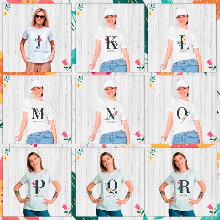Diseños Abecedario Flores Camisetas Full Editables - Image 3