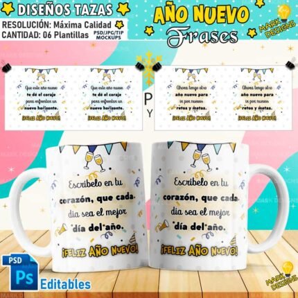 Diseños Feliz Año Nuevo Tazas