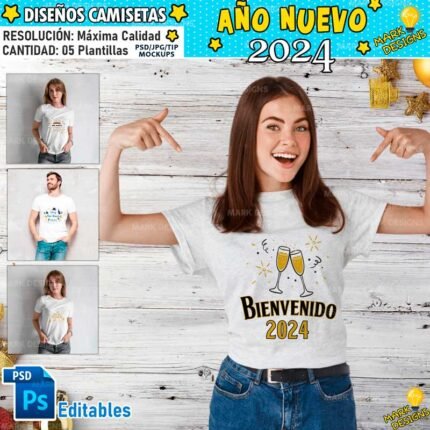 Diseños Camisetas Año Nuevo 2024
