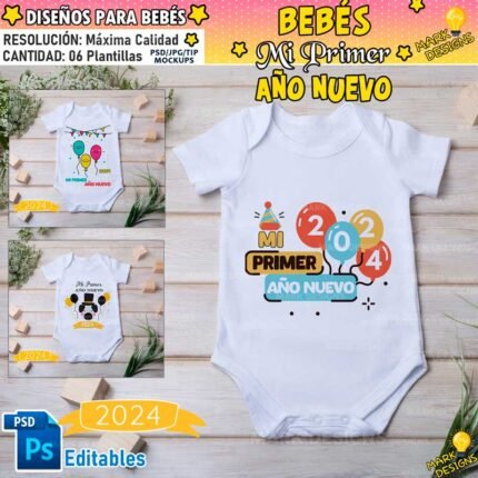Primer Año Nuevo 2024 bebés