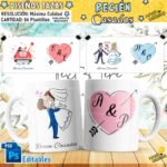 diseños para tazas de recién casados