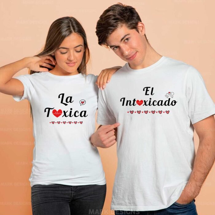 Parejas Camisetas Diseños Sublimación Editables - Image 3