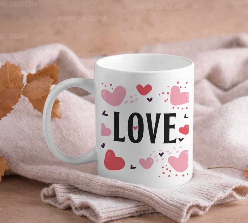 Diseños Love San Valentín Tazas Editables