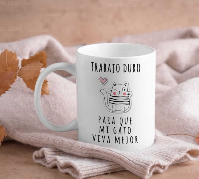 Diseños Frases con Gatitos Tazas Full Editables - Image 4