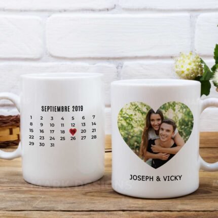 Calendario Foto Tazas Diseños Editables con Fechas