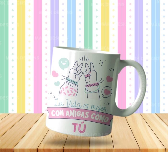 Diseños Amigas como Tu para Tazas Editables - Image 3