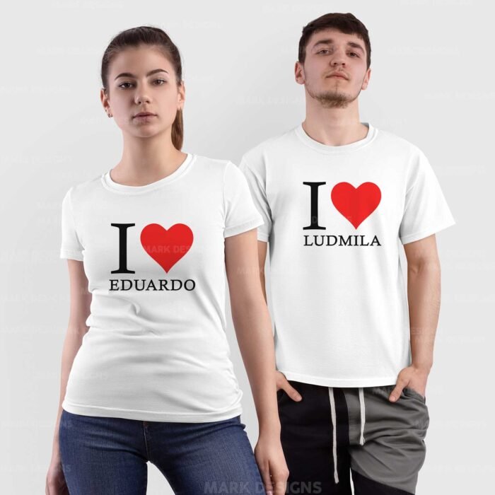 Diseños San Valentín Parejas Camisetas Editables - Image 4