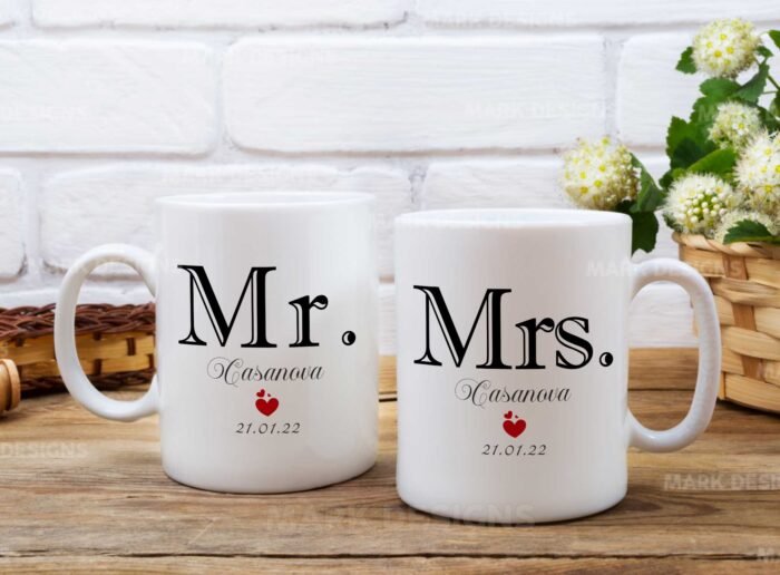 Diseños Mr. Mrs. Tazas Personalizados Editables - Image 3