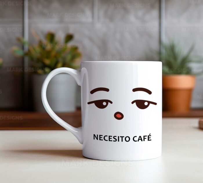 Diseños Necesito Café Tazas Editables - Image 4