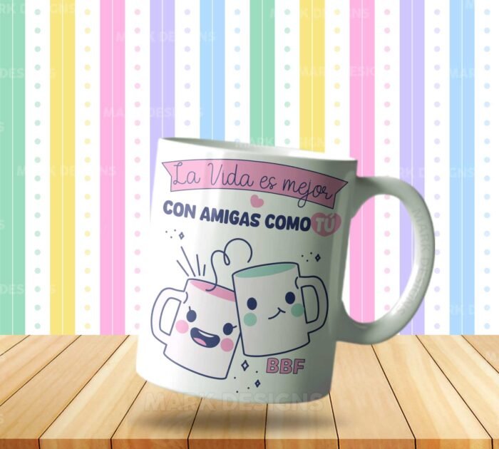 Diseños Amigas como Tu para Tazas Editables - Image 5