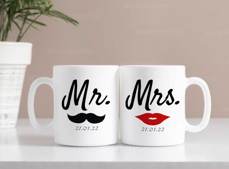 Diseños Mr. Mrs. Tazas Personalizados Editables - Image 4