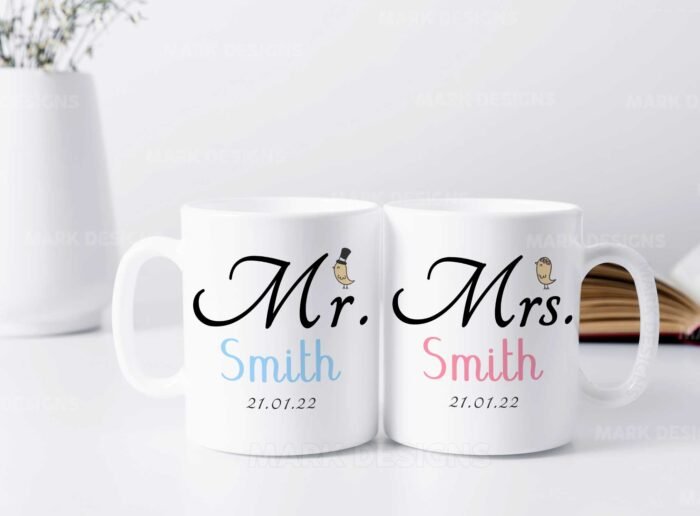 Diseños Mr. Mrs. Tazas Personalizados Editables - Image 5