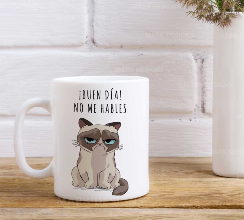 Diseños Frases con Gatitos Tazas Full Editables - Image 5