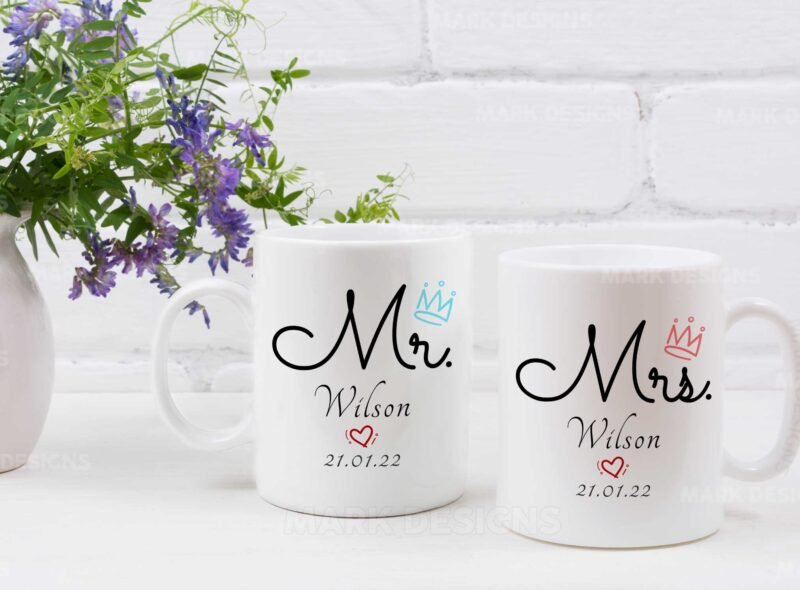 Diseños Mr. Mrs. Tazas Personalizados Editables - Image 6