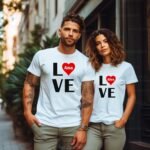 Diseños San Valentín Parejas Camisetas Editables