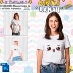 Diseños Caritas Kawaii para Sublimar Camisetas
