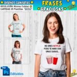 Frases Graciosas Camisetas Diseños Editables