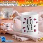 Diseños Love San Valentín Tazas Editables