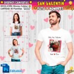 Diseños San Valentín Foto Nombre Personalizado Camisetas