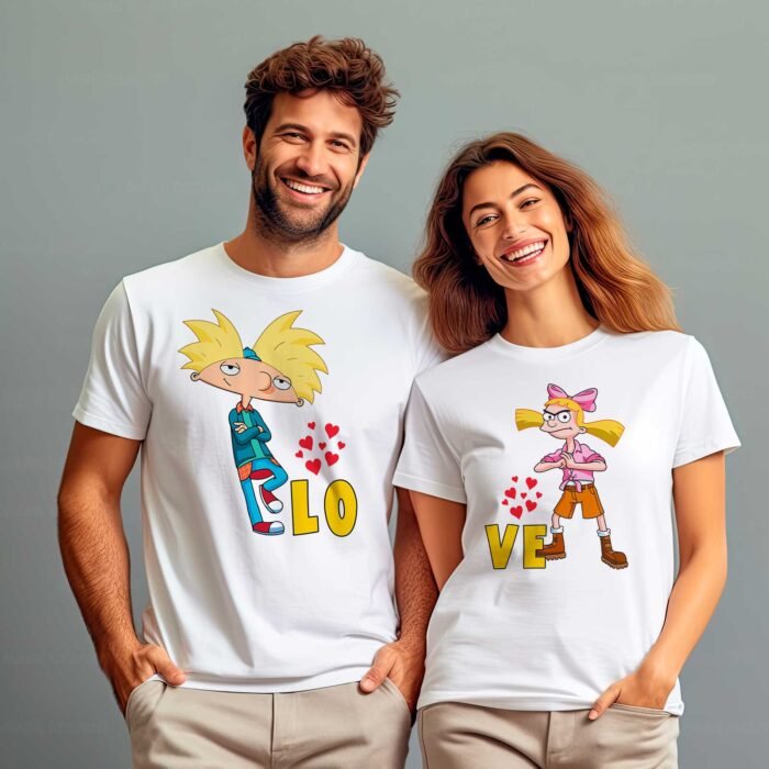 Diseños Love Parejas Camisetas Sublimación - Image 4