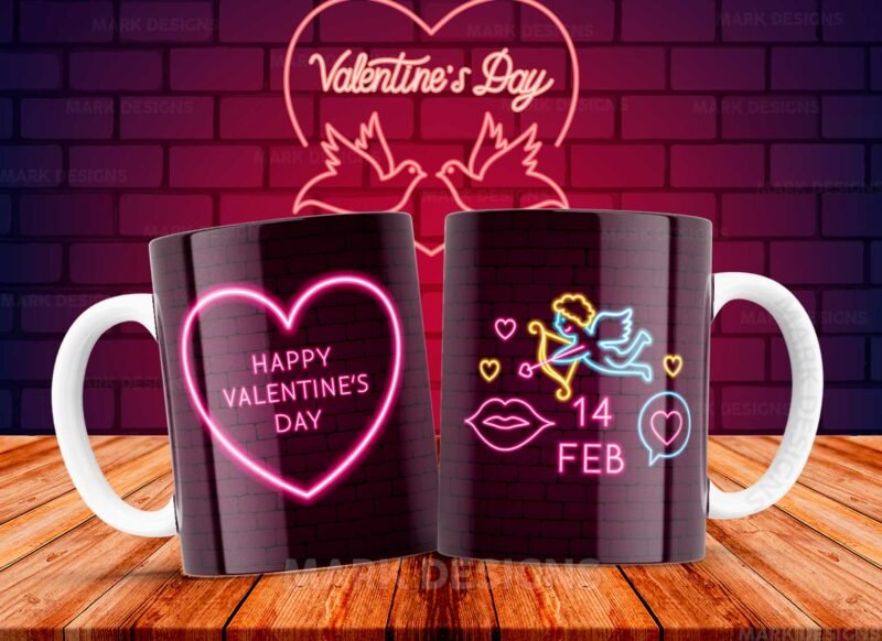 Parejas Efecto Neón Tazas Diseños Sublimación