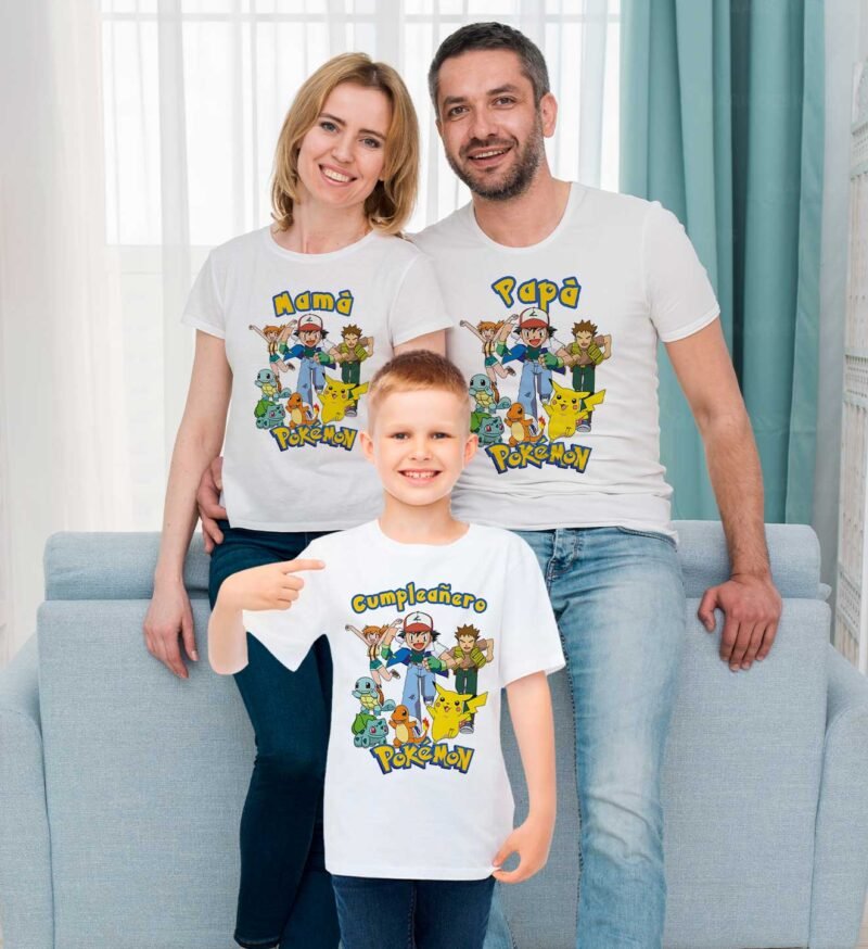 Diseños Cumpleaños Pokemón Camisetas Niños