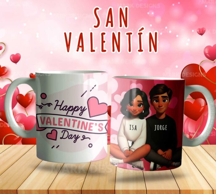 Diseños Parejas Estilo Disney Tazas Editables - Image 4