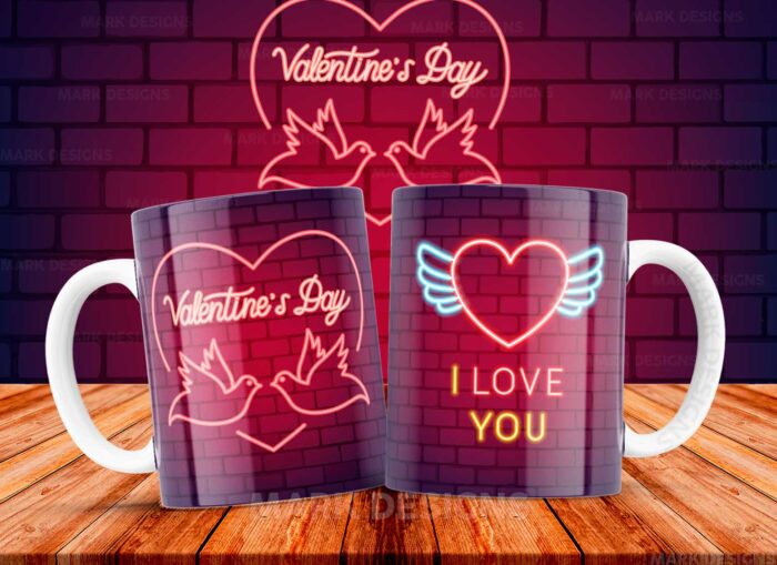 Parejas Efecto Neón Tazas Diseños Sublimación - Image 4