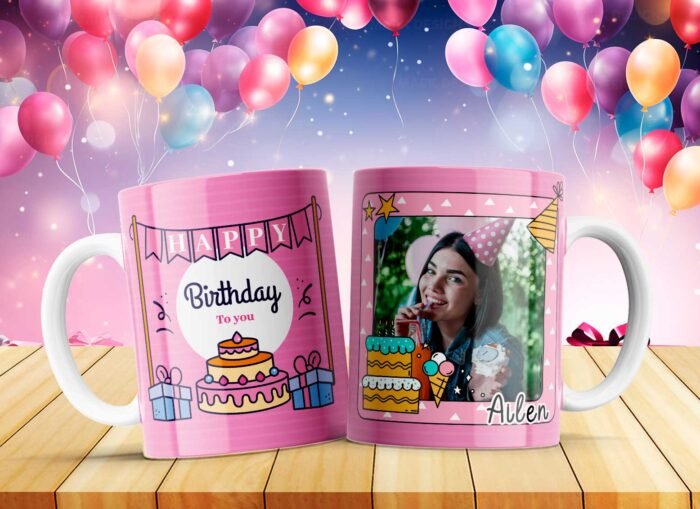 Cumpleaños Diseños Tazas Nombre y Foto - Image 3