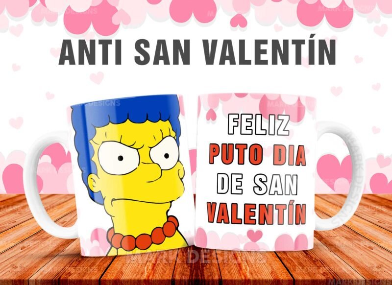 Anti San Valentín Tazas Diseños Editables - Image 5