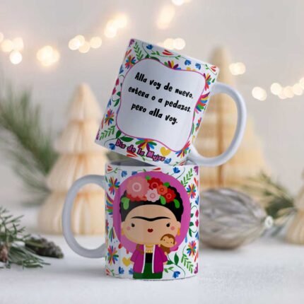 Plantillas Frida Kahlo tazas Día de la mujer