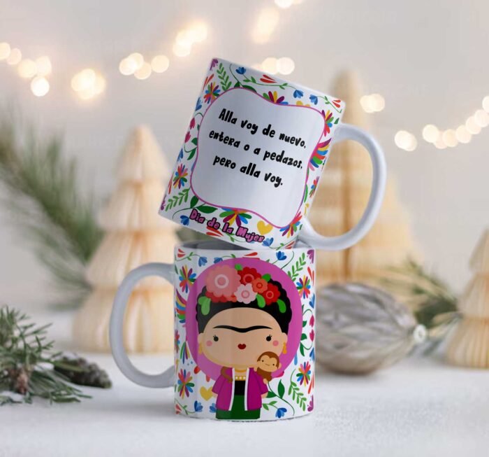 Plantillas Frida Kahlo tazas Día de la mujer